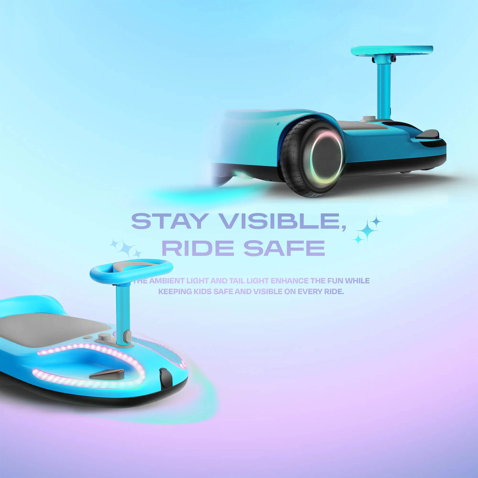 WizzKart - Ride On Car with Bluetooth Speaker & Disco LED - Image 7